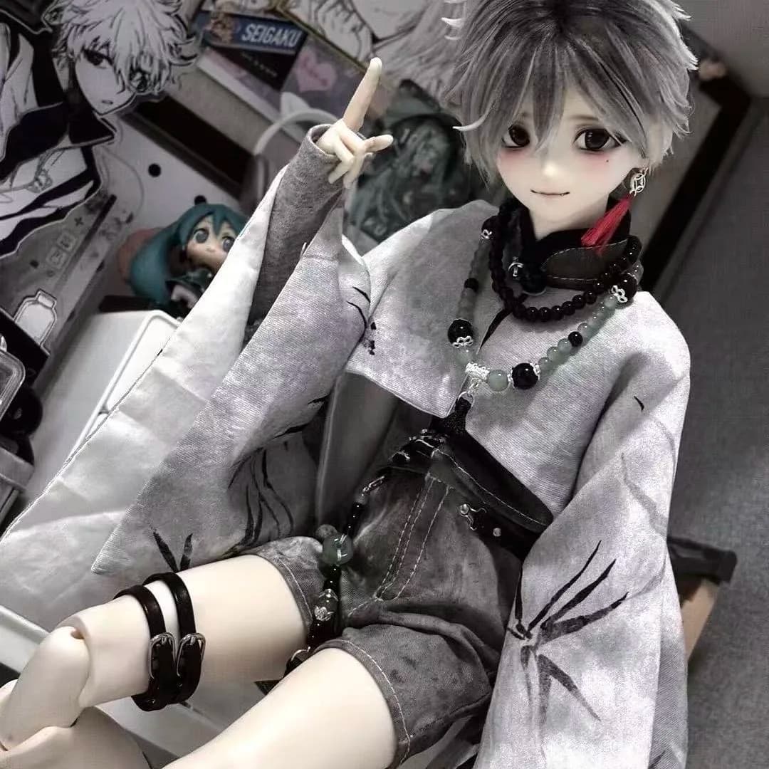 （customization 30day）BJD doll clothes suitable for 1/4  size black set clothes set doll accessories (8 points)