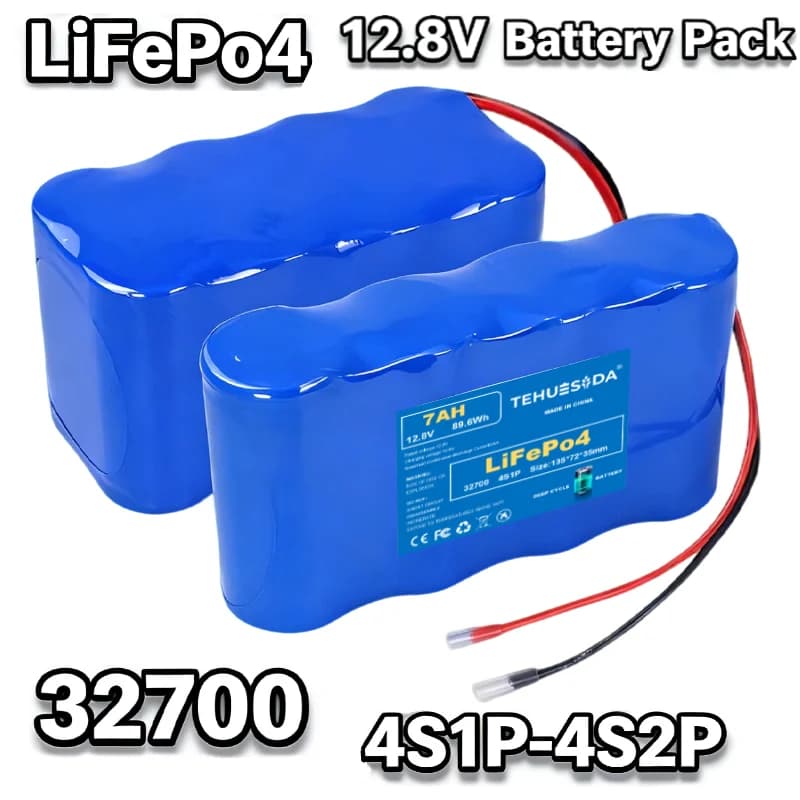 32700 Lifepo4 Battery Pack 4S1P-4S2P 12.8V 7Ah/14Ah with BMS for Electric Boats Drones Toy Cars Etc Uninterruptible Power Supply
