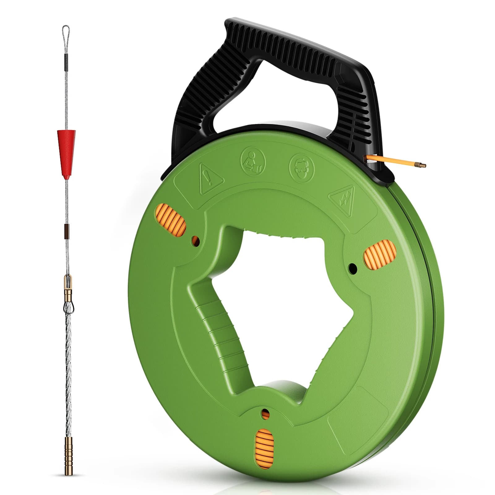 4mmx60m Cable Retractable Aid Fish Tape Puller Wire for Empty Pipes with Threading Tools Puller for Electricians Wall Cable Max Tension 100 kg