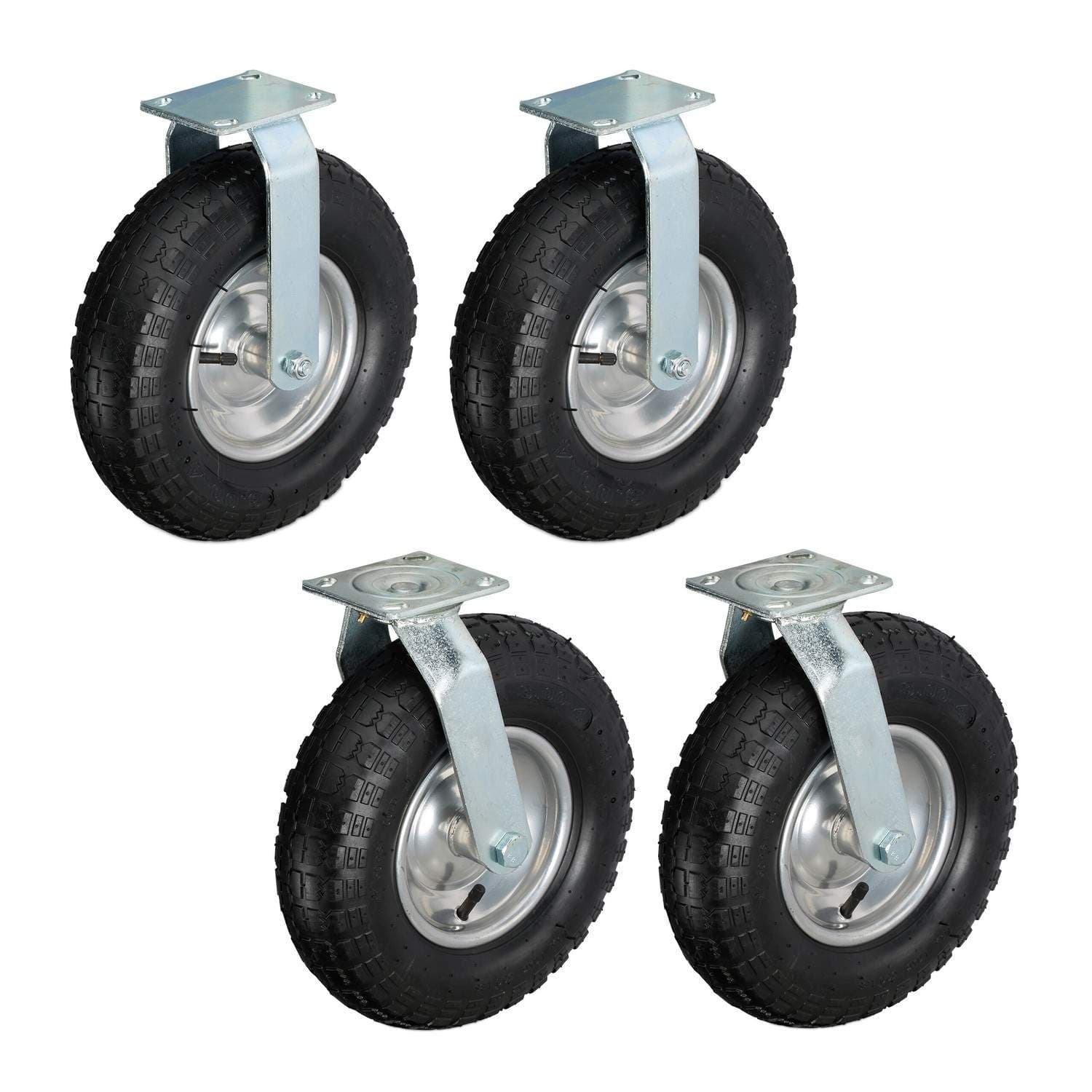 Heavy Duty -pyöräsarja – 2 kiinteää, 2 kääntyvää, ilmarengasta