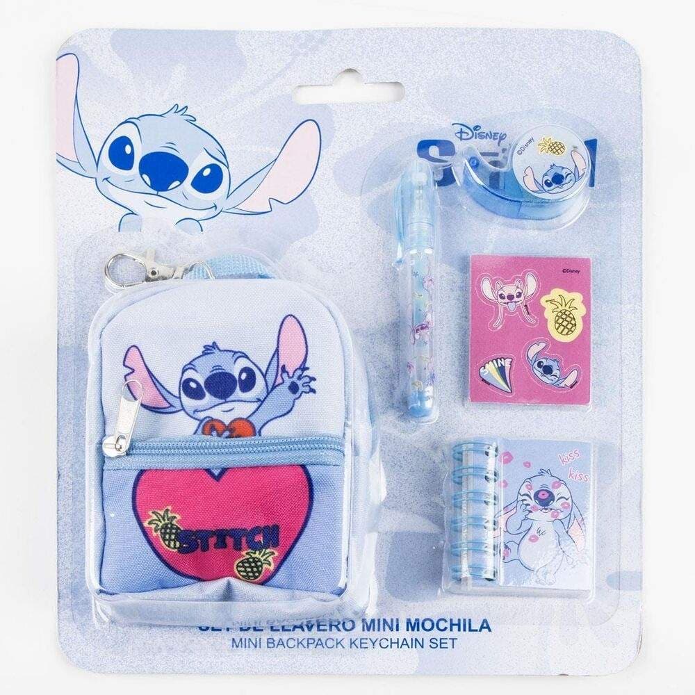 Stitch-minireppu, jossa on paperitarvikkeita