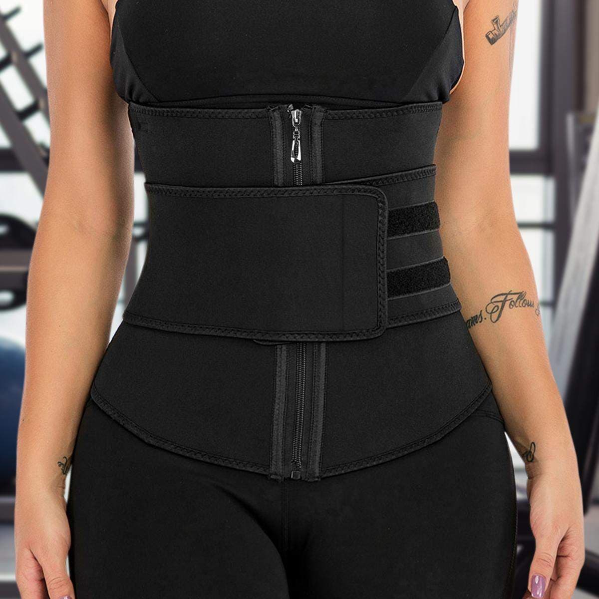 Waist Trainer Tarranauhalla - Musta