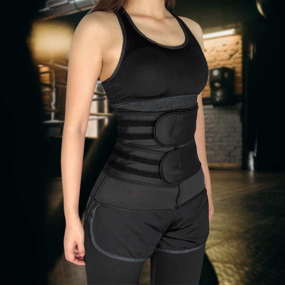Waist Trainer Kahdella Hihnalla - Musta