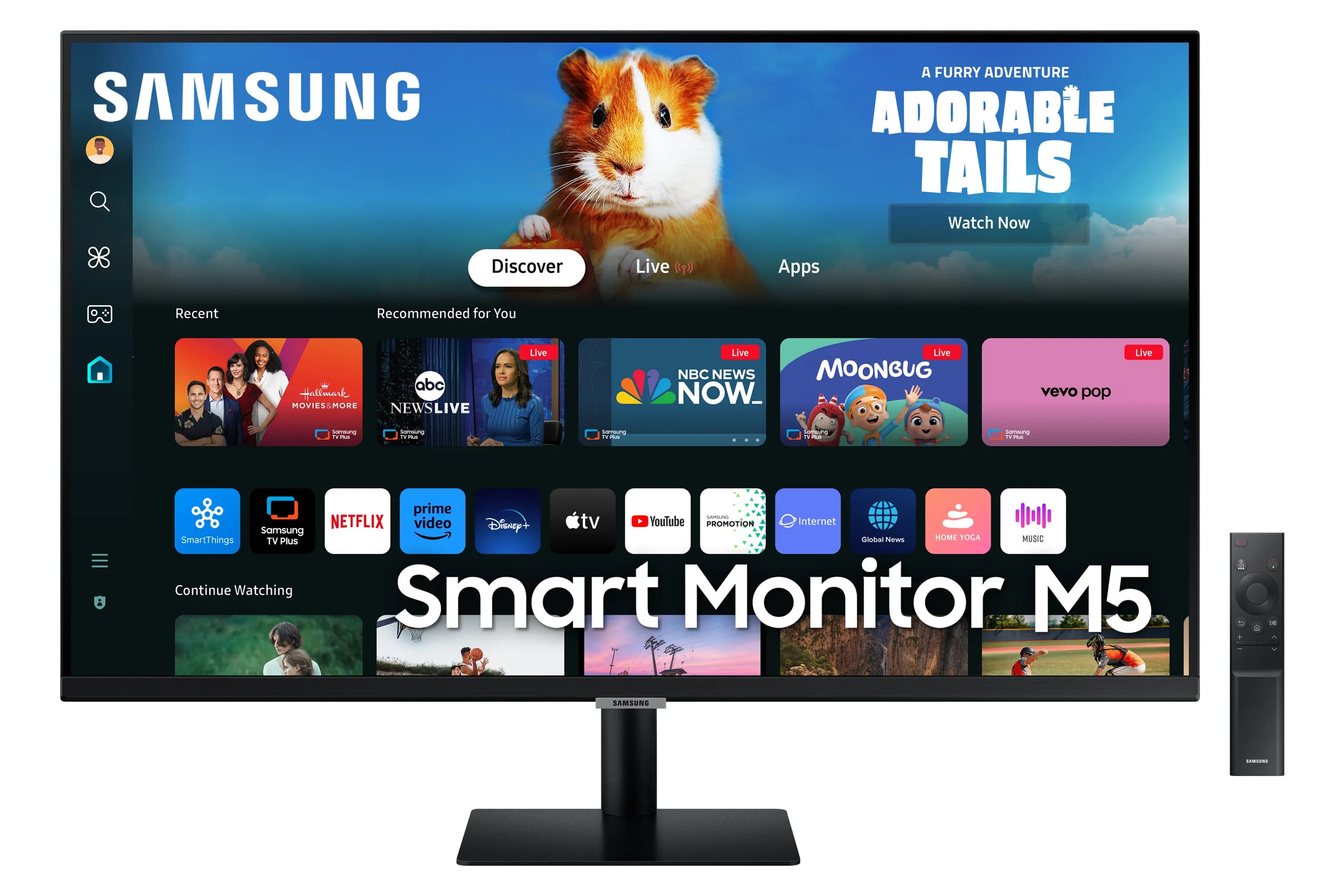 Samsung Smart Monitor M5 M50D 27" Full HD, VA -näyttö, USB hub, HDR10