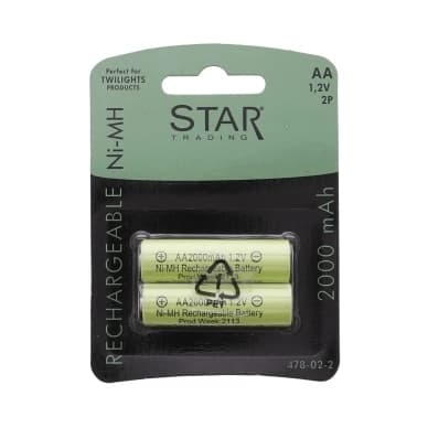 Star Trading Ladattava akku aurinkolamppuihin AA 1,2V 2000mAh 2p 478-02-2 Vastaa: N/A