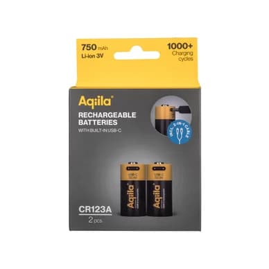 Aqiila Aqiila Ladattava USB-C akku CR123A 750mAh 406095 Vastaa: N/A