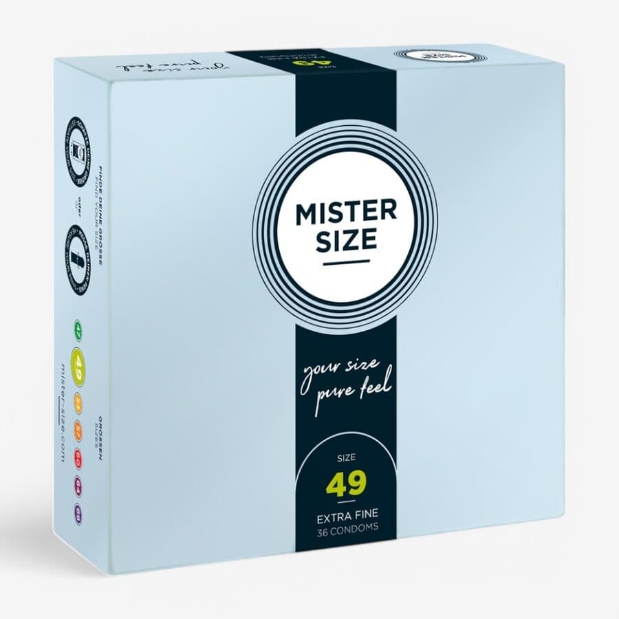 MISTER SIZE Kondomi 49 mm – Ohut & Vegaaninen, 36 kpl