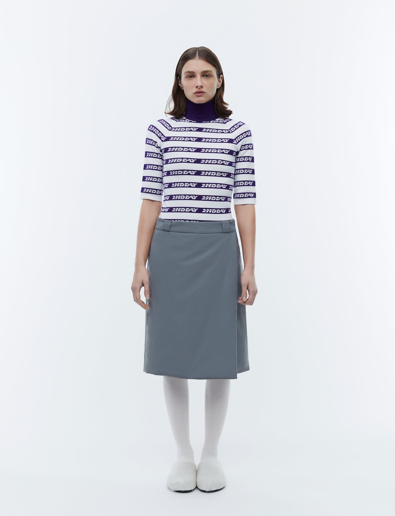 2NDDAY 2Nd Matt - Jacquard Knit - Purple - XXS
