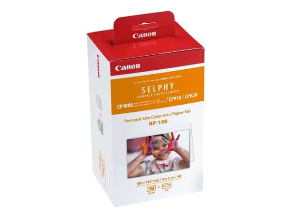 Canon RP-108 - Tulostusnauhakasetti ja paperisarja - Canon SELPHY CP1000, CP1200, CP1300, CP820, CP910, CP1000, CP1200, CP1300, CP820, CP910