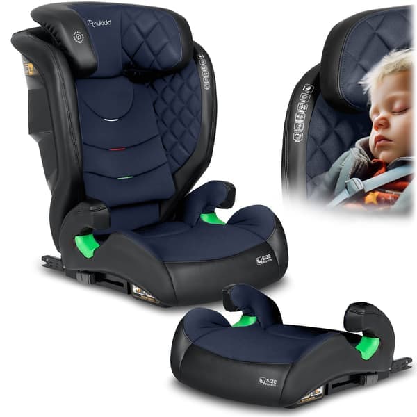 Nukido Louis bilbarnstol svart/marinblå 15-36 kg ISOFIX