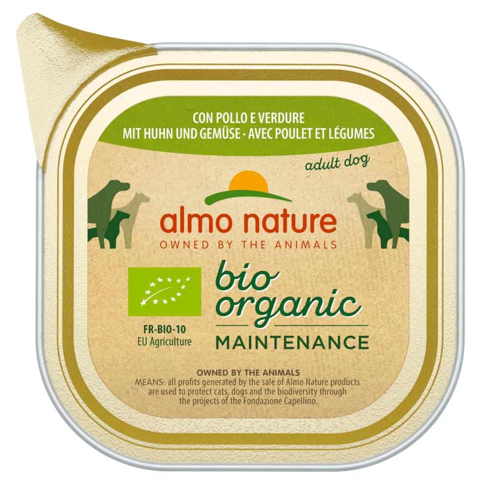 Almo Nature BioOrganic Maintenance luomukana & luomuvihannekset koiranruoka