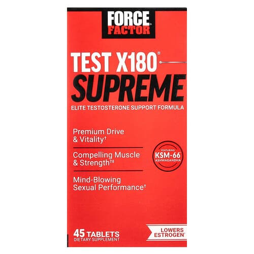 Force Factor, Testi X180® Supreme, 45 tablettia