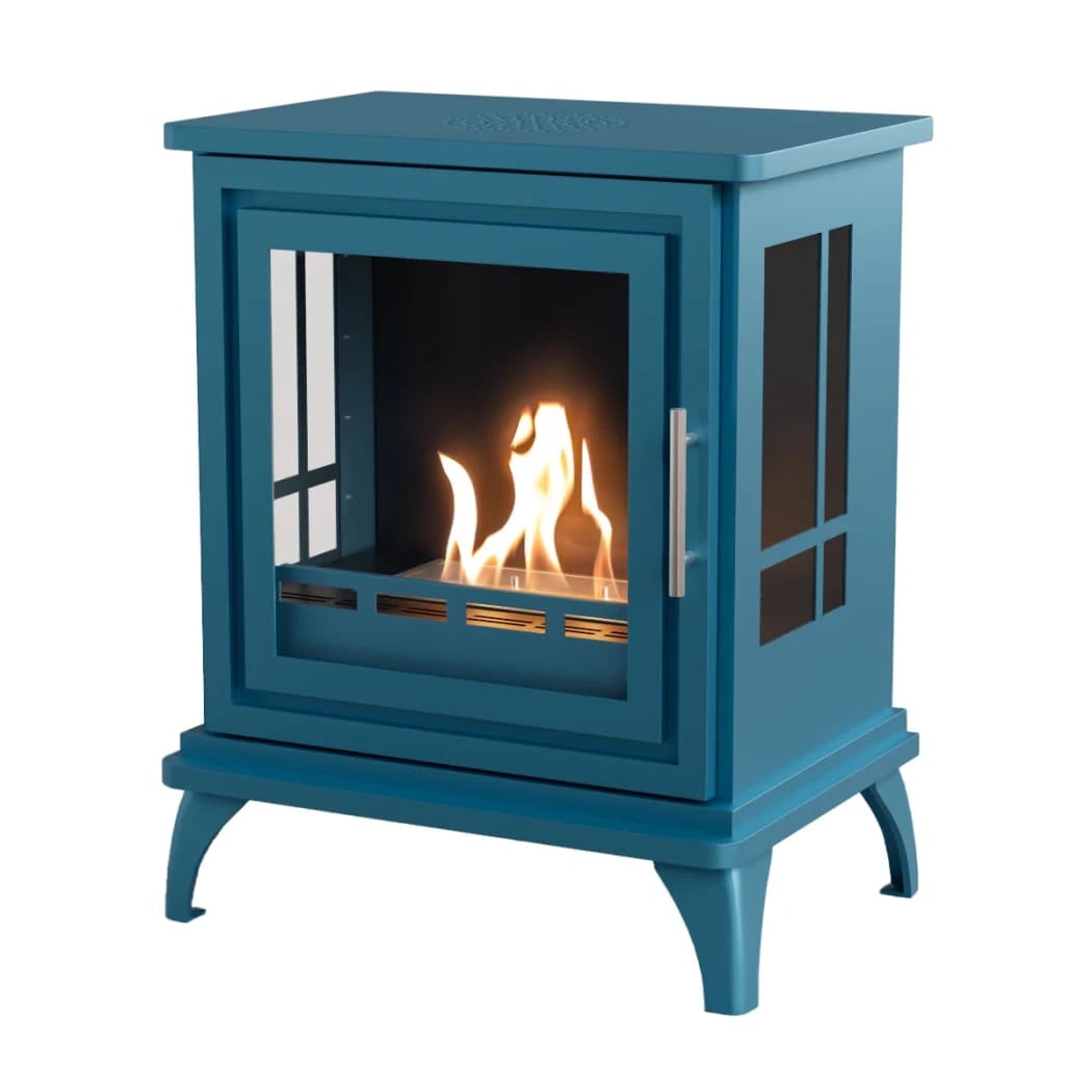 ScandiFlames Nashville Blue - Vapaasti seisova bioetanolitakka - 6 tunnin paloaika - 2 kW lämmitysteho