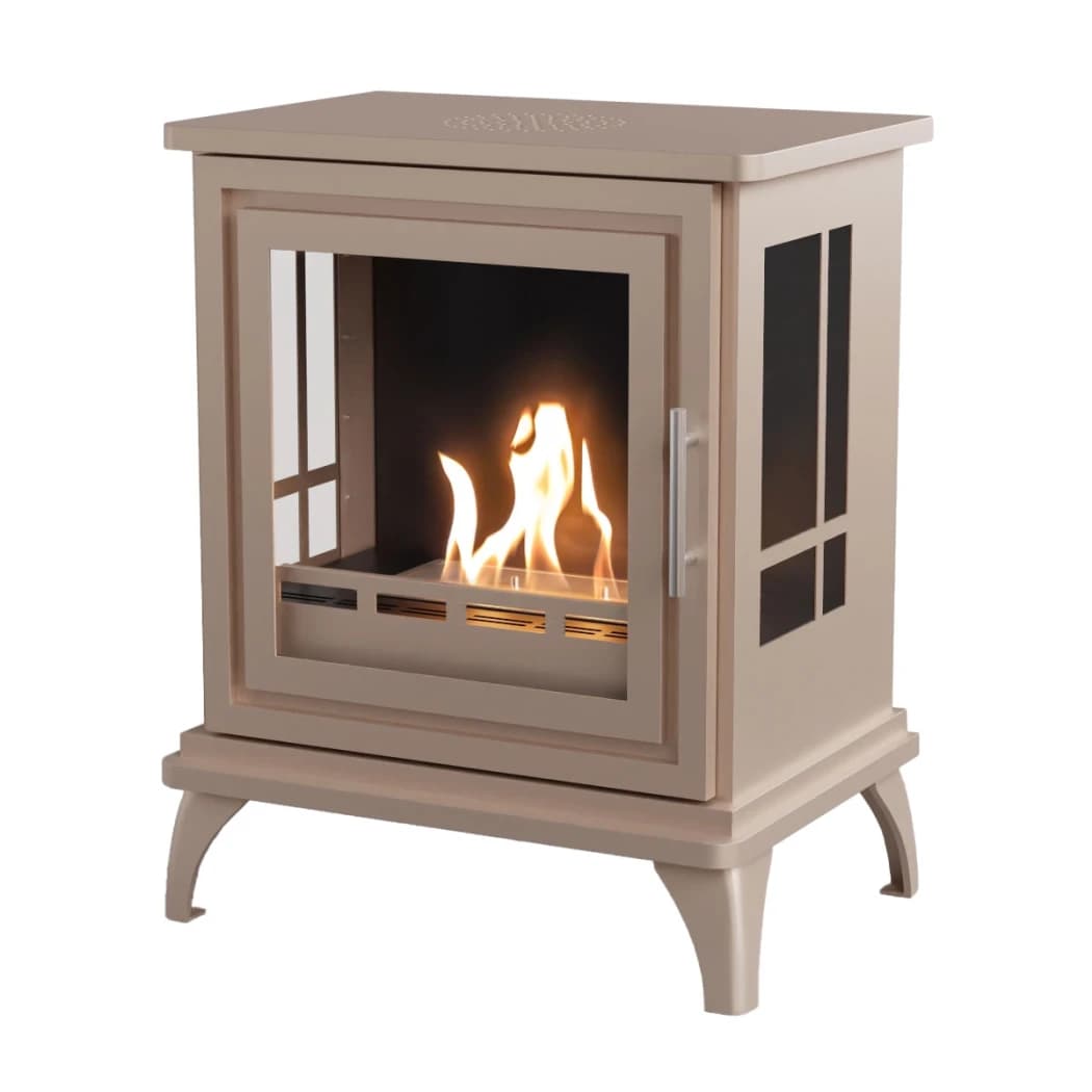 ScandiFlames Nashville harmaa beige – Vapaasti seisova bioetanolitakka – 6 tunnin paloaika – 2 kW lämmitysteho