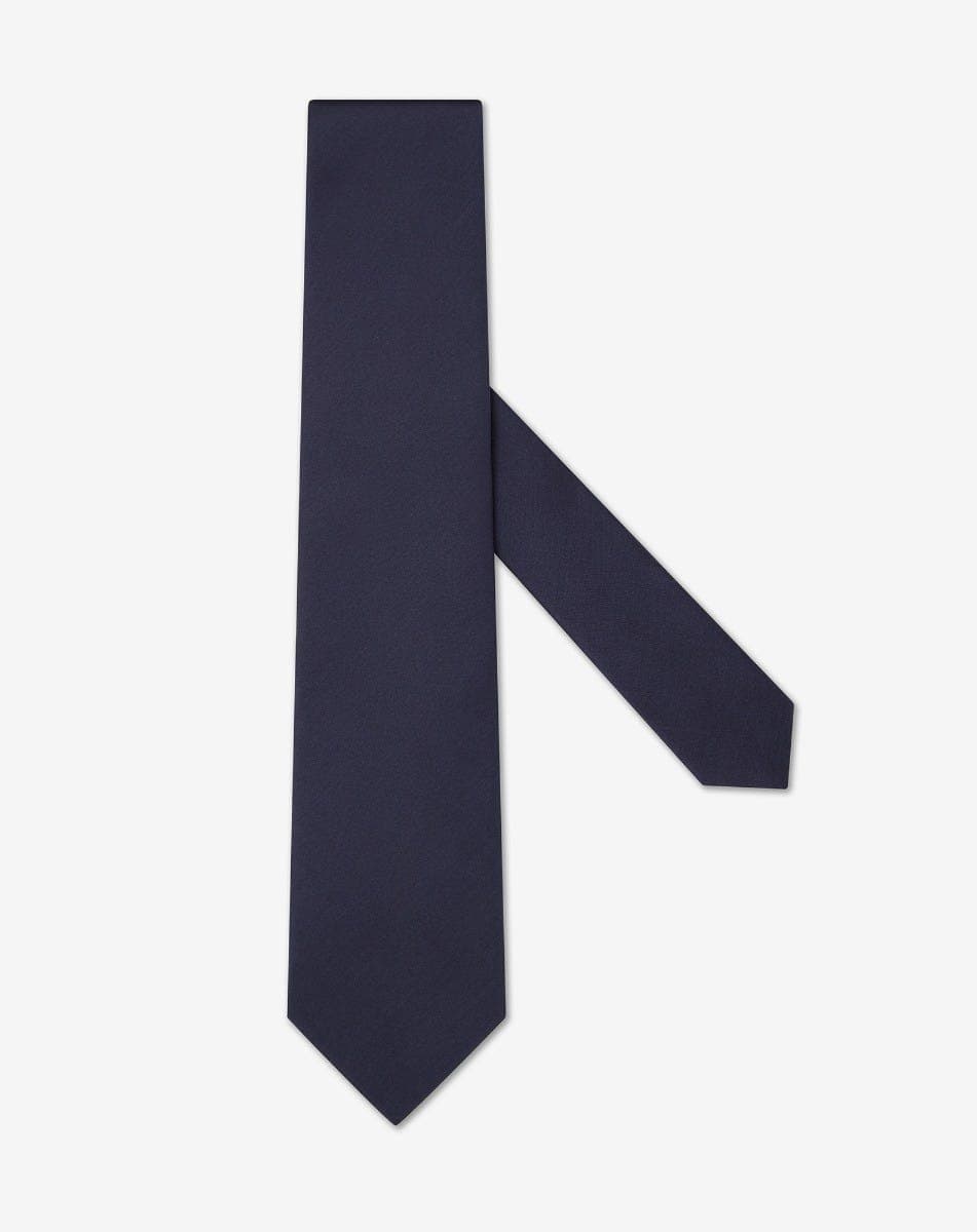 Blue printed silk tie