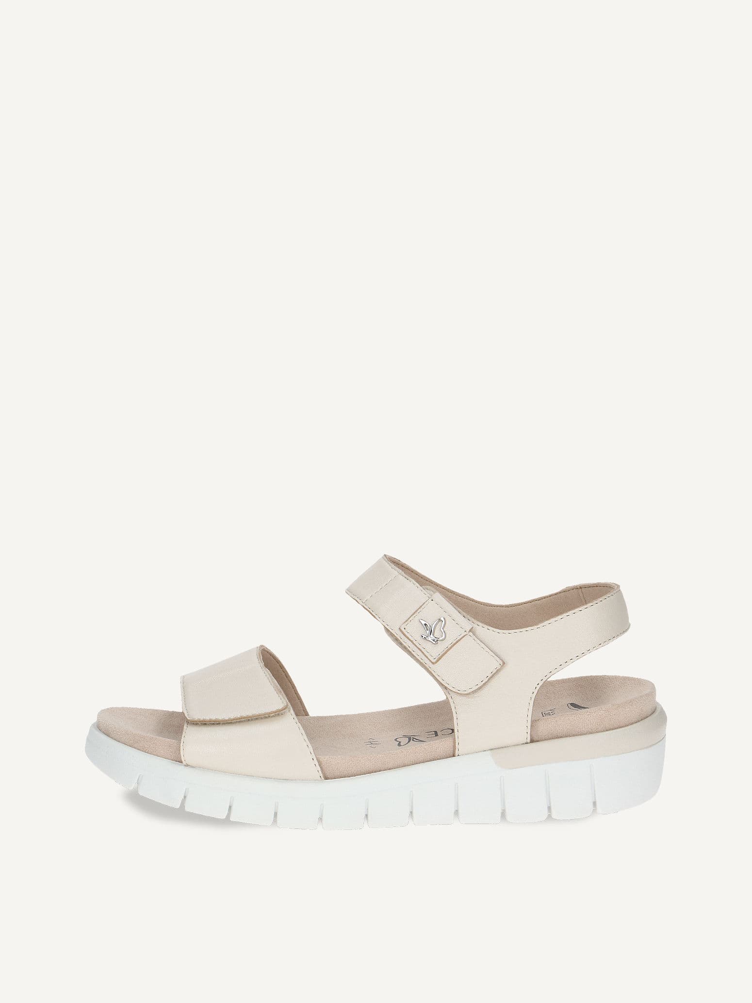 CAPRICE Sandal, beige, made of Leather without heel, Size 38